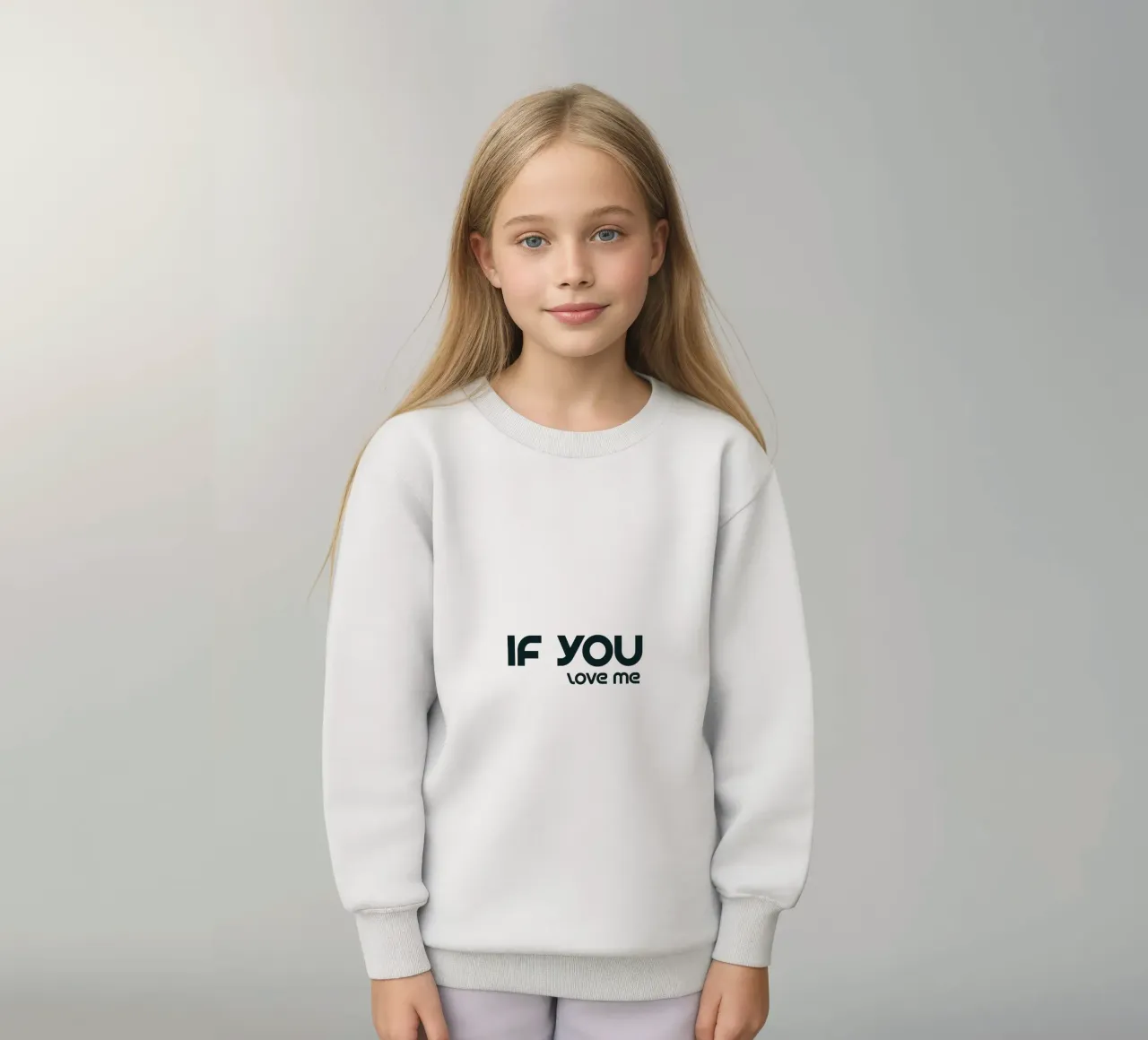 Se mi ami - Tipografia semplice ed elegante felpa bambino da YV TYPOGRAPHY