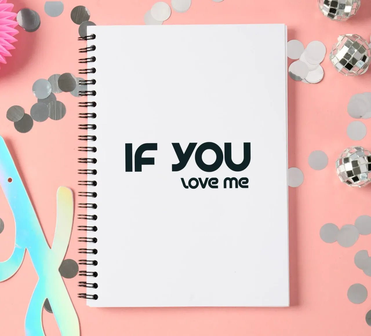 If You Love Me Simple Elegant Typography spiral notebook by YV TYPOGRAPHY