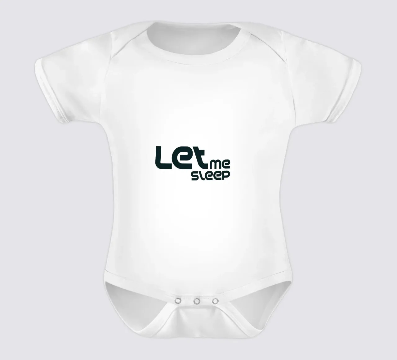 Left Me Sleep Simple Minimalist Typography short-sleeve baby romper by YV TYPOGRAPHY