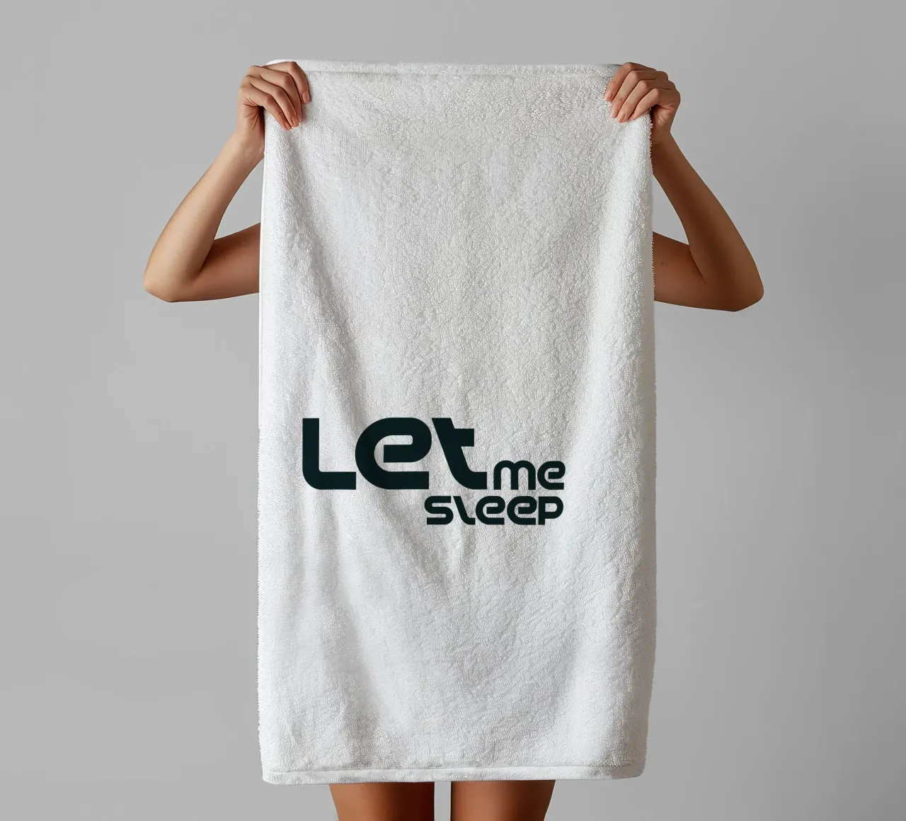 Left Me Sleep Simple Minimalist Typography towel by YV TYPOGRAPHY