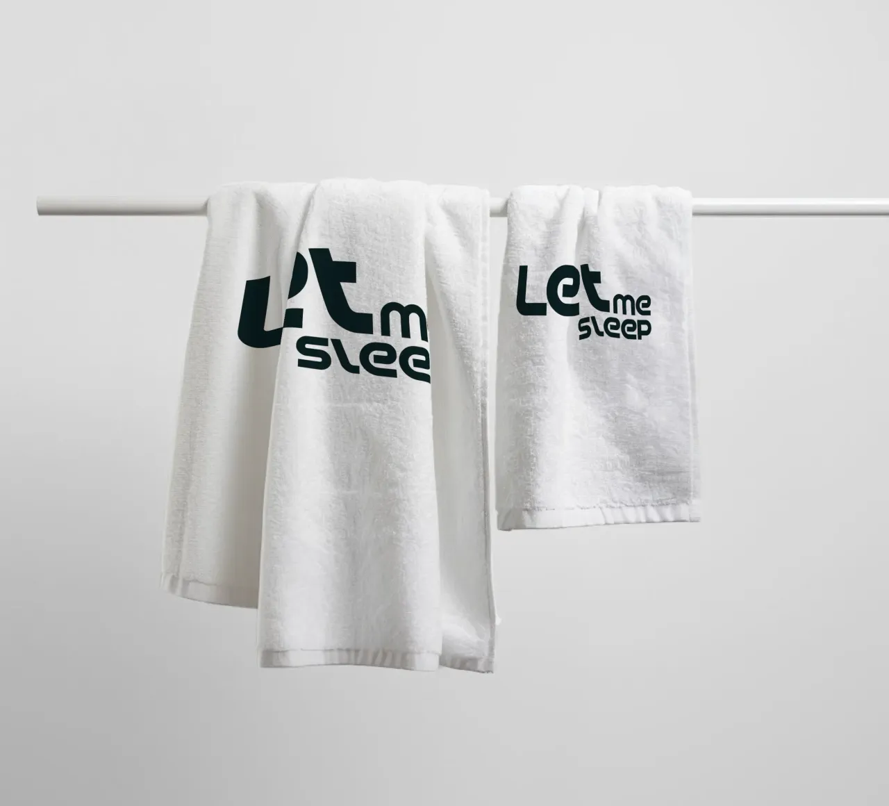 Left Me Sleep Simple Minimalist Typography towel by YV TYPOGRAPHY