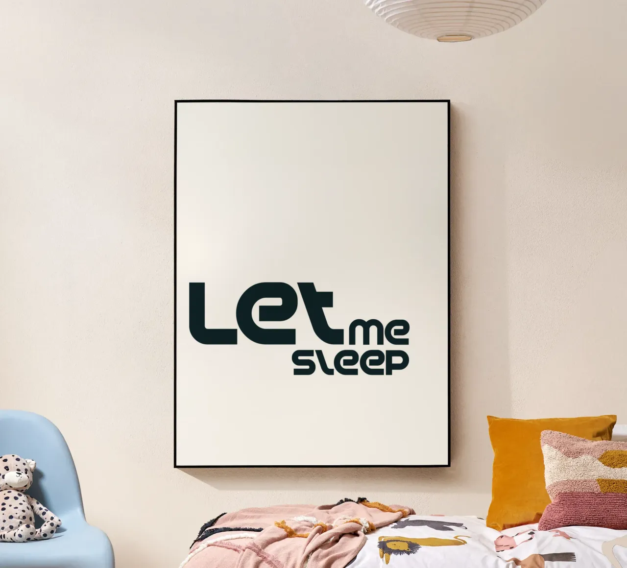 Left Me Sleep Semplice tipografia minimalista plexiglass da YV TYPOGRAPHY