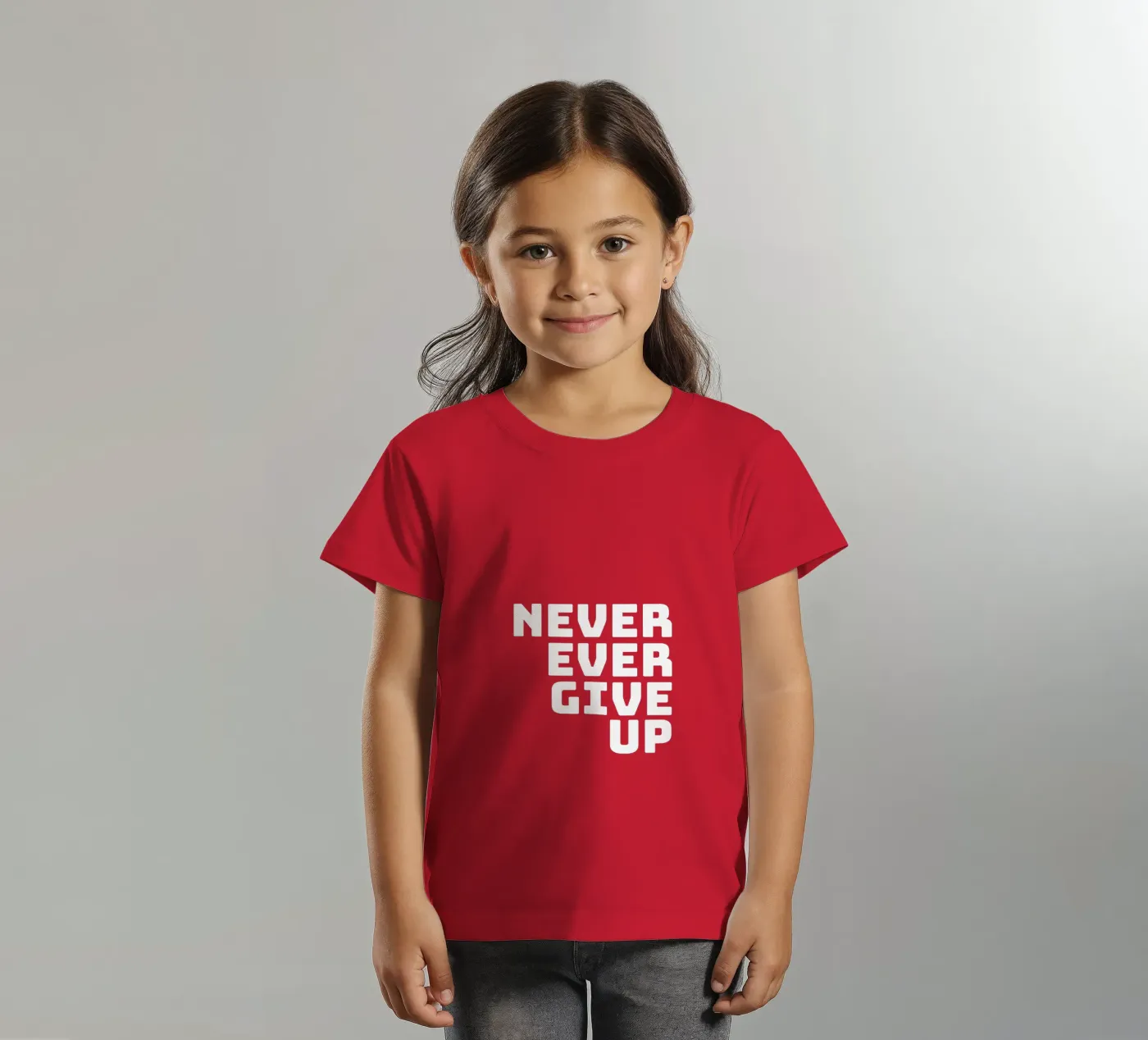 Never ever give up t-shirt bambini da happieeagle