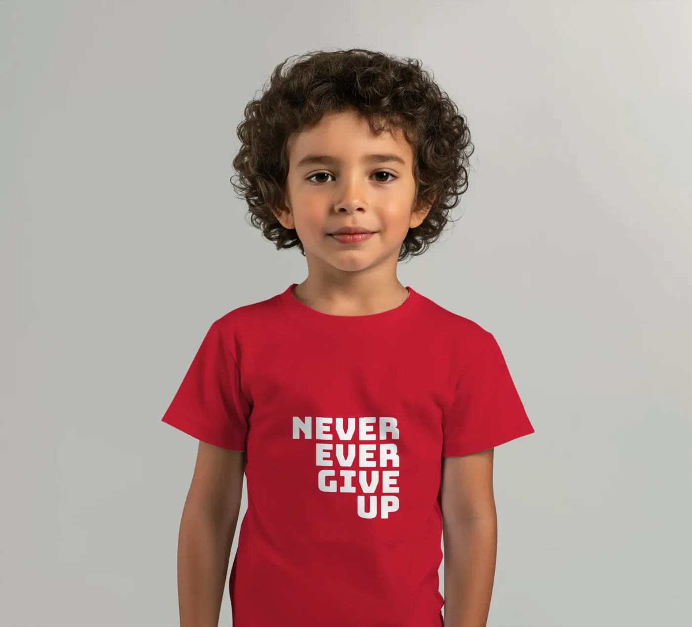 Never ever give up t-shirt bambini da happieeagle