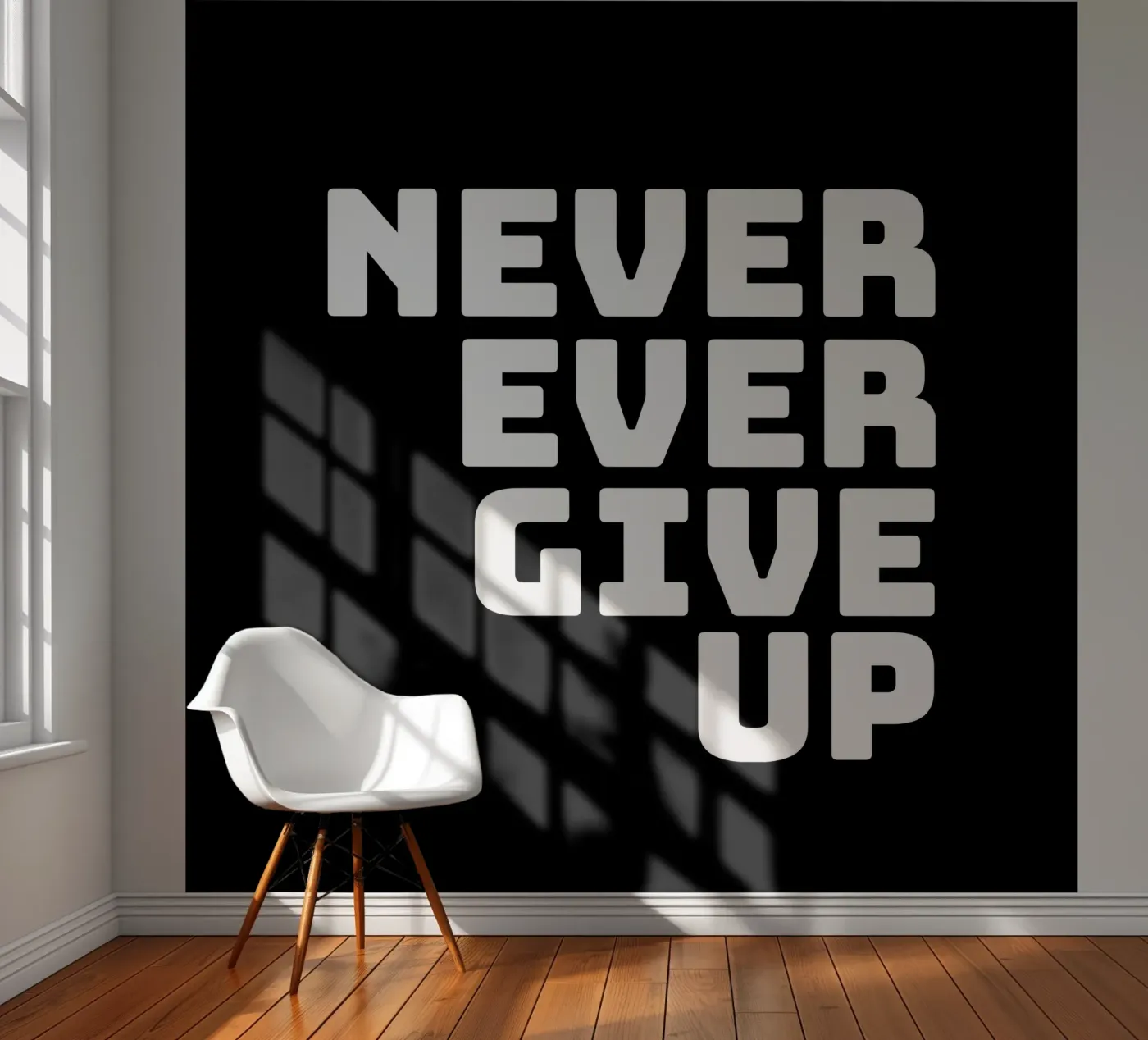 Never ever give up fotobehang van happieeagle