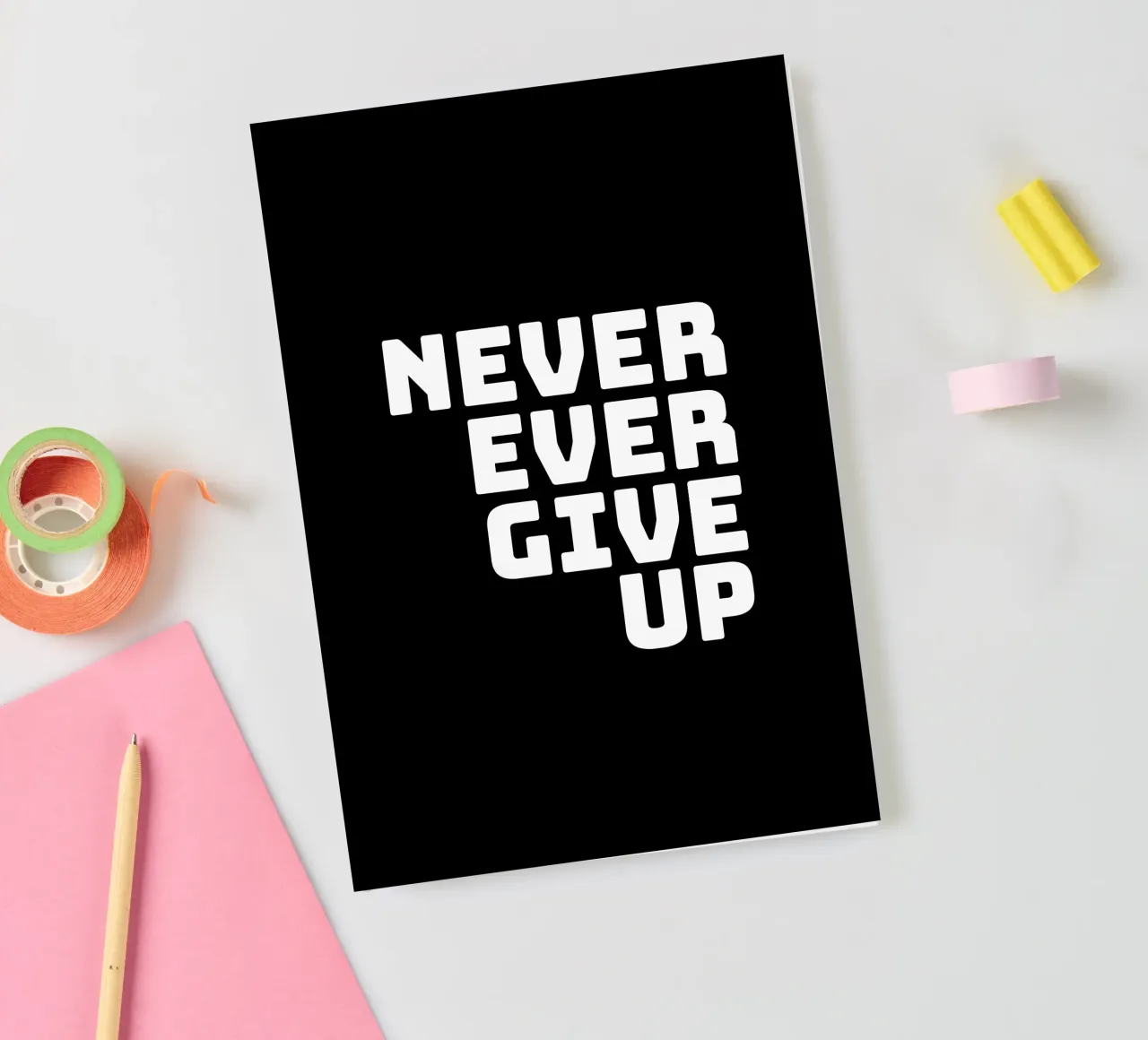 Never ever give up carnet de notes de happieeagle