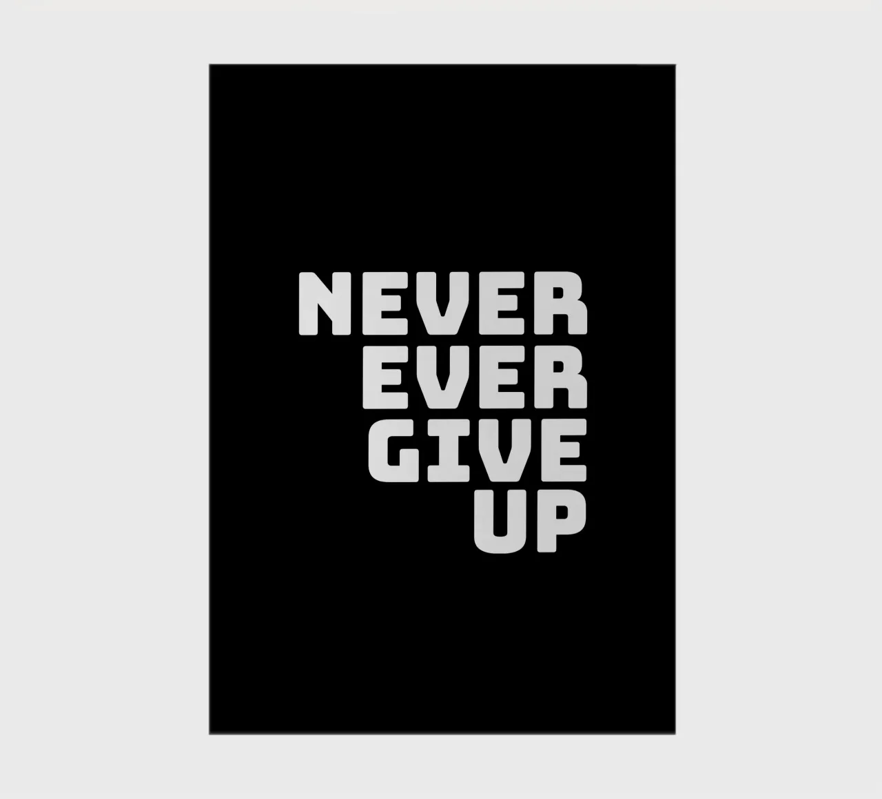 Never ever give up carnet de notes de happieeagle