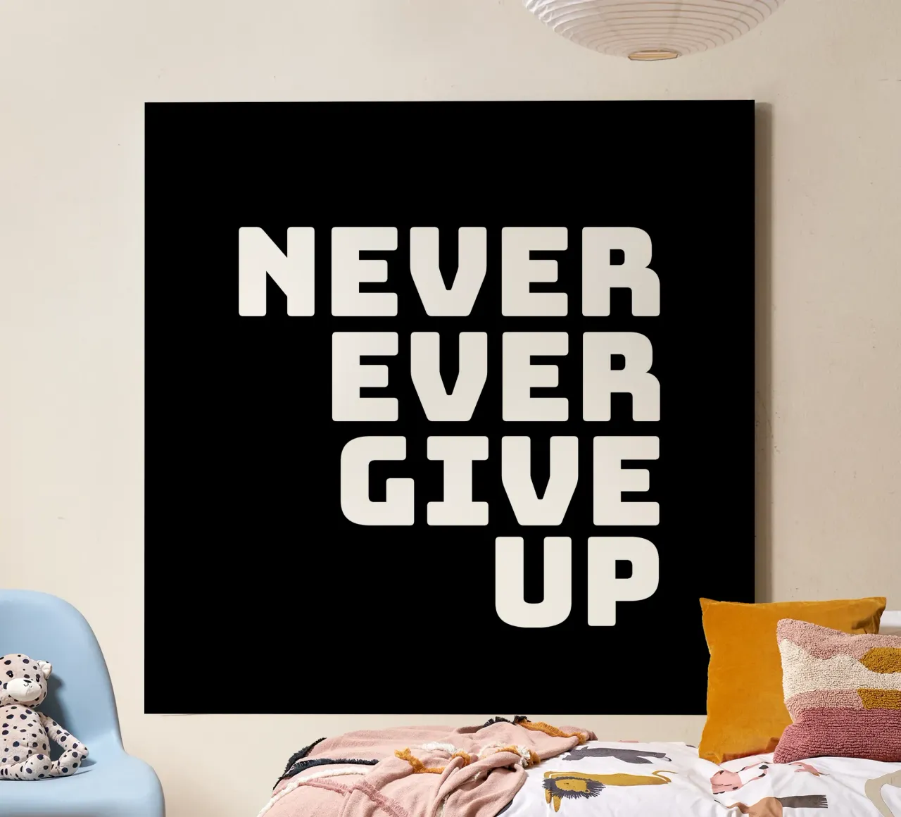 Never ever give up tela con Cornice a cassetta da happieeagle