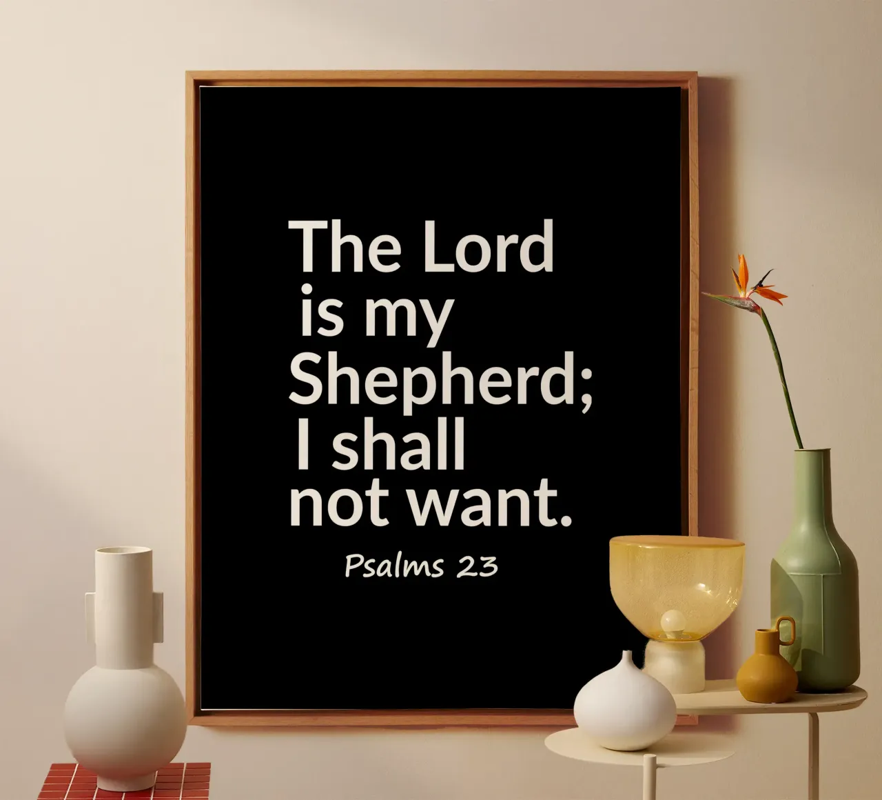 The Lord is my shepherd Psalms 23 tela con Cornice a cassetta da happieeagle
