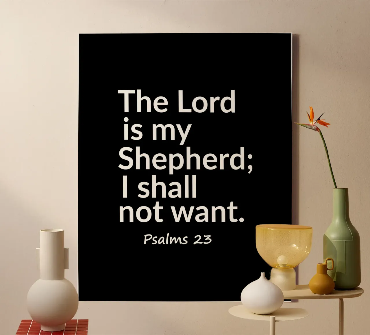 The Lord is my shepherd Psalms 23 tela con Cornice a cassetta da happieeagle