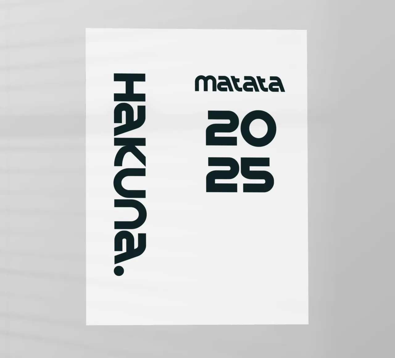 Hakuna Matata Semplice tipografia minimalista pellicola backlit da YV TYPOGRAPHY
