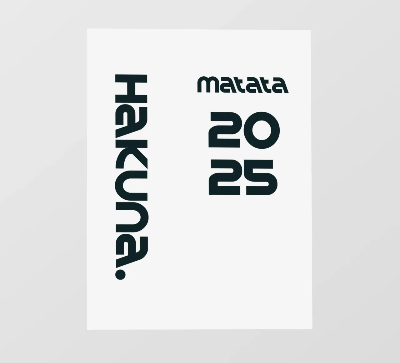 Hakuna Matata Semplice tipografia minimalista pellicola backlit da YV TYPOGRAPHY