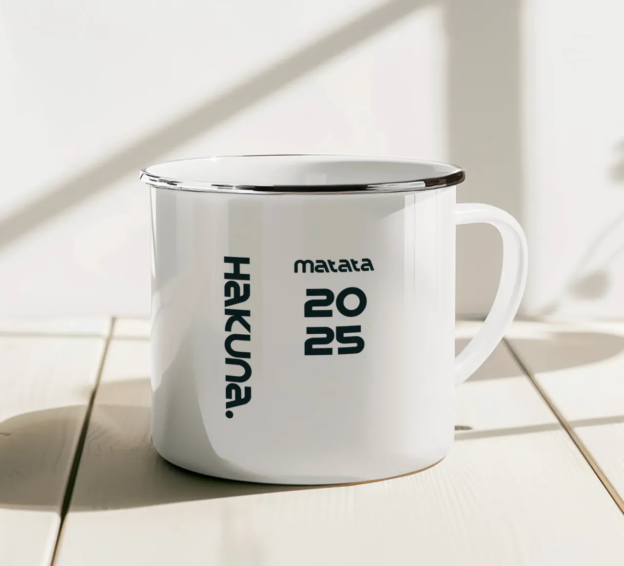 Hakuna Matata Semplice tipografia minimalista tazza in smalto da YV TYPOGRAPHY