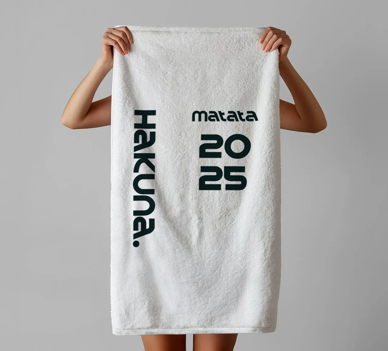 Hakuna Matata Simple Minimalist Typography towel by YV TYPOGRAPHY