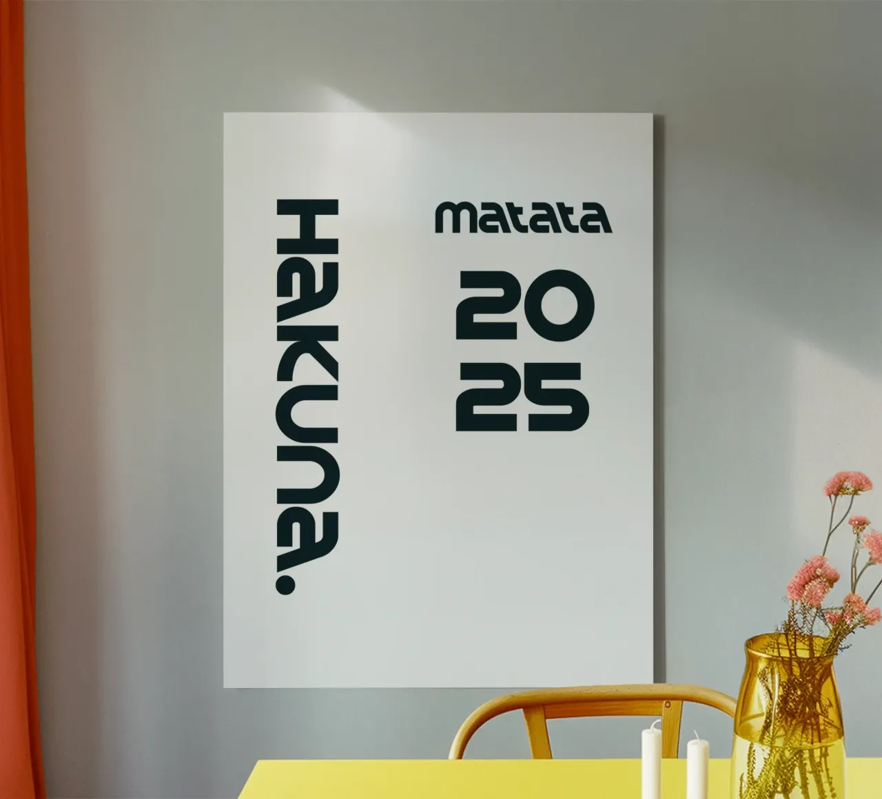 Hakuna Matata Simple Minimalist Typography canvas with Floater frame by YV TYPOGRAPHY