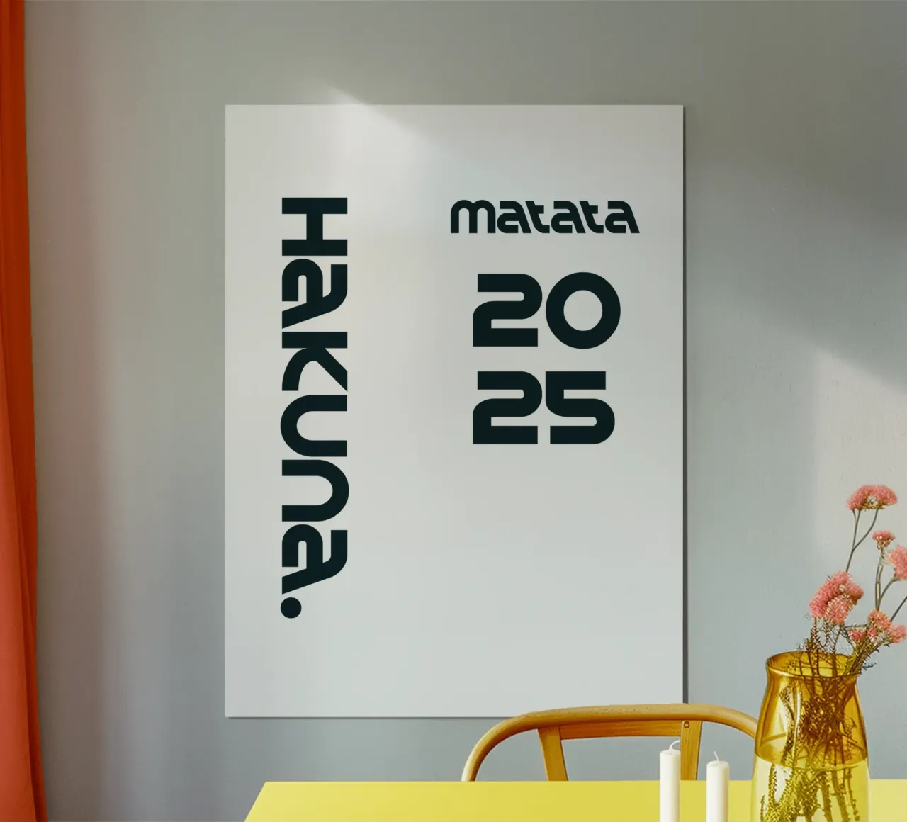 Hakuna Matata Simple Minimalist Typography poster with aluminum frame by YV TYPOGRAPHY