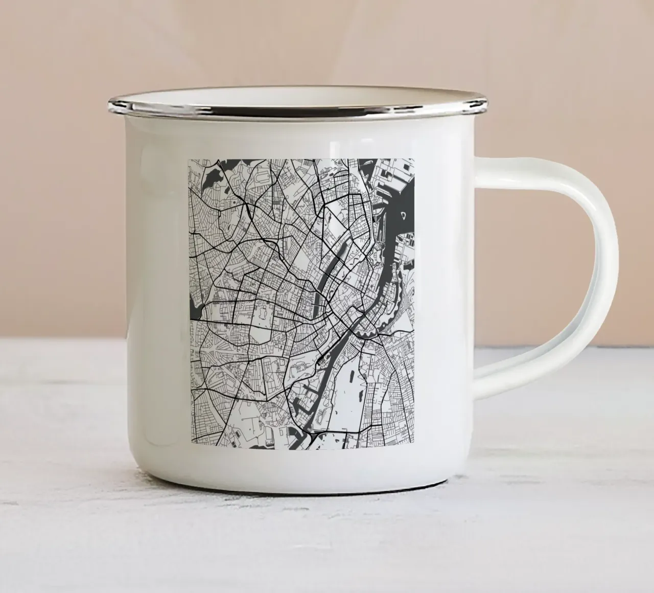Copenhagen White tazza in smalto da Urban Maps