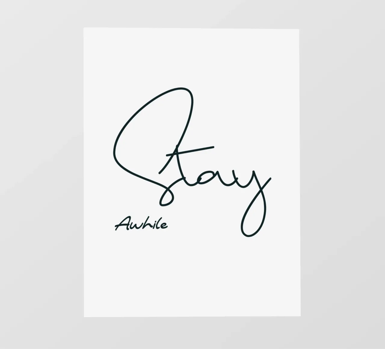 Stay Awhile Tipografia semplice e minimalista pellicola backlit da YV TYPOGRAPHY