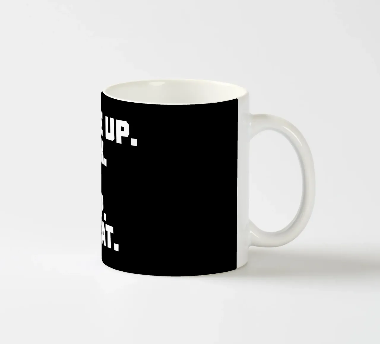Wake up work eat sleep repeat mug en céramique de happieeagle