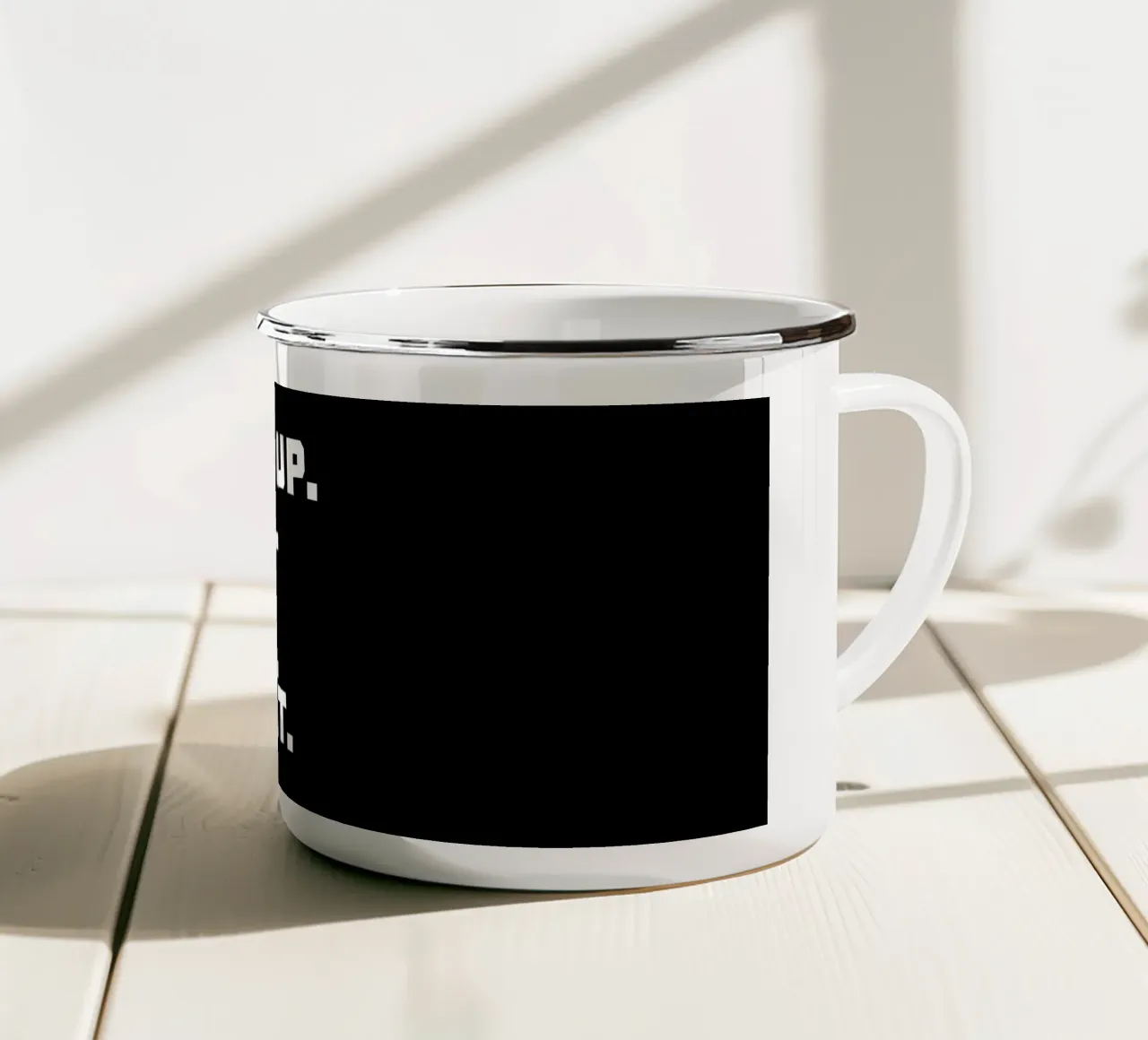 Wake up work eat sleep repeat enamel mug by happieeagle