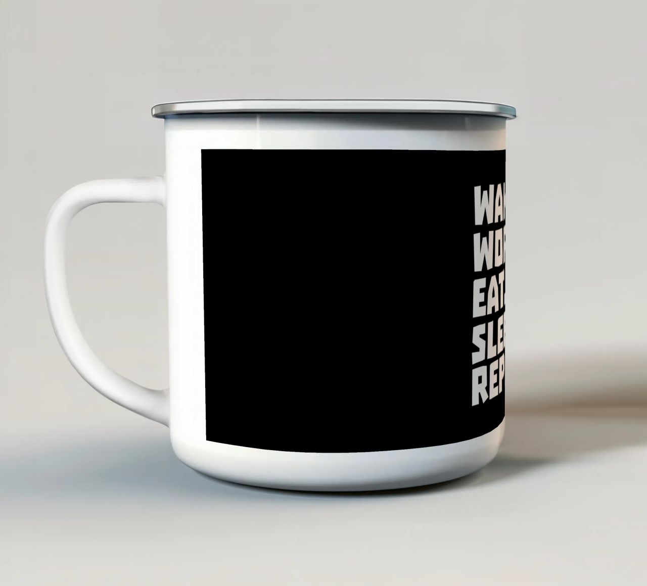 Wake up work eat sleep repeat tazza in smalto da happieeagle