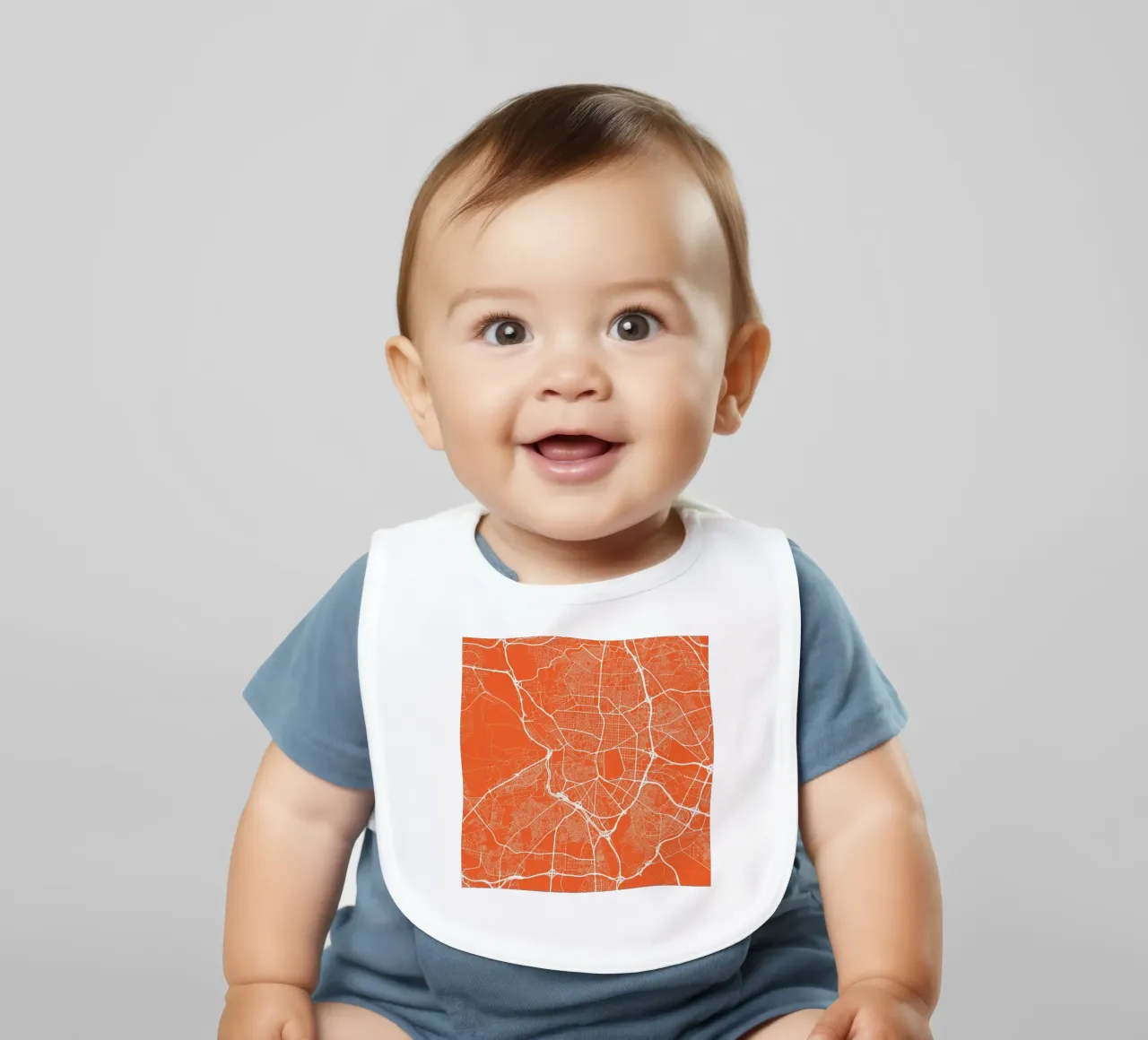 Madrid Red baby bib by Urban Maps