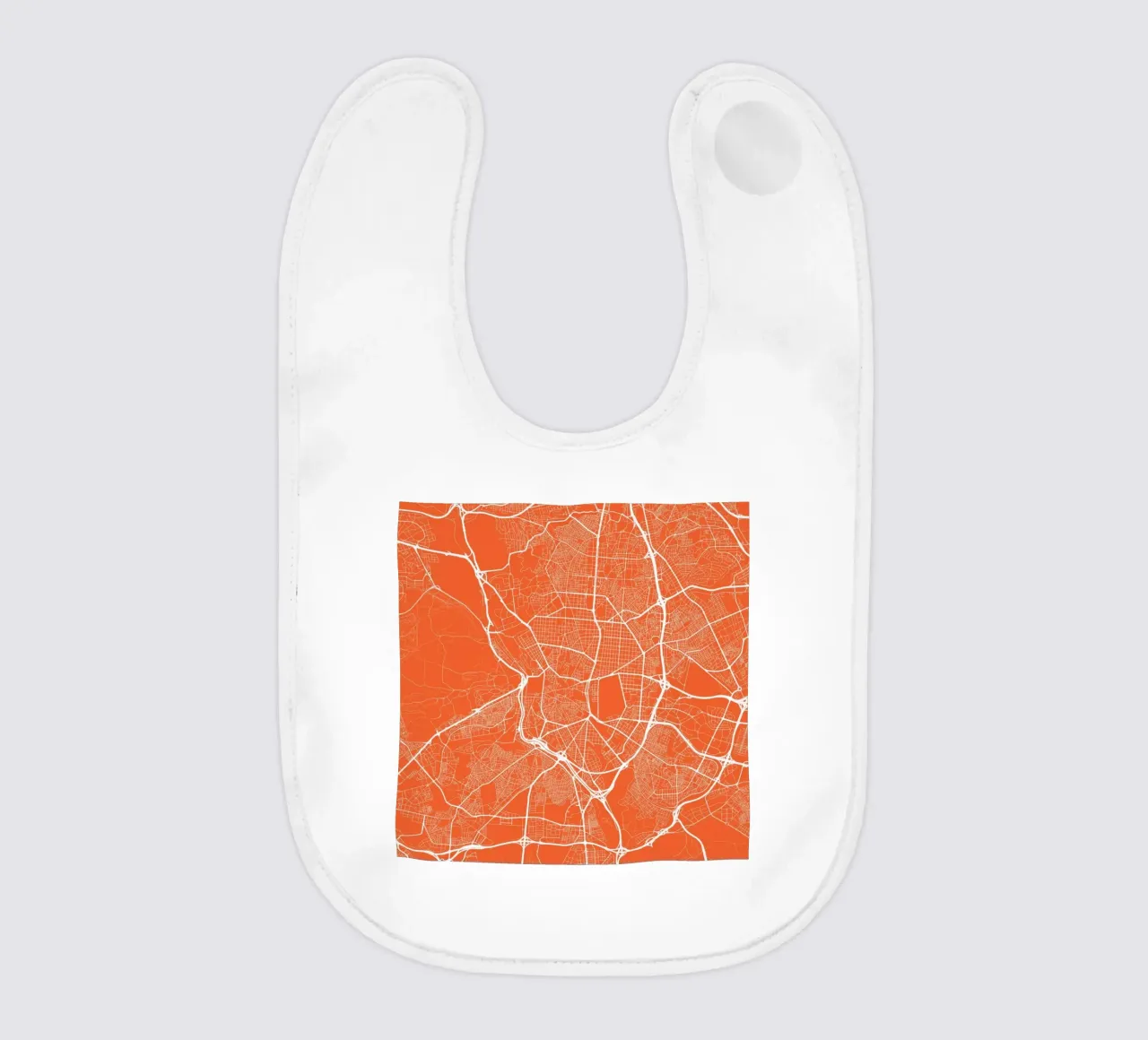 Madrid Red baby bib by Urban Maps