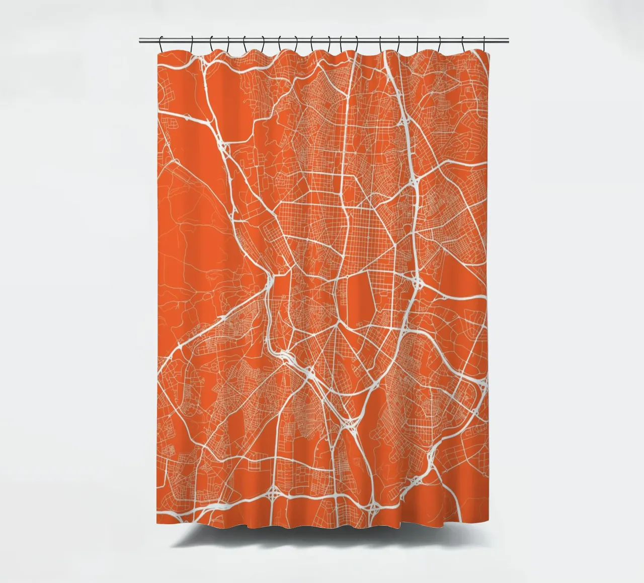 Madrid Red shower curtain by Urban Maps