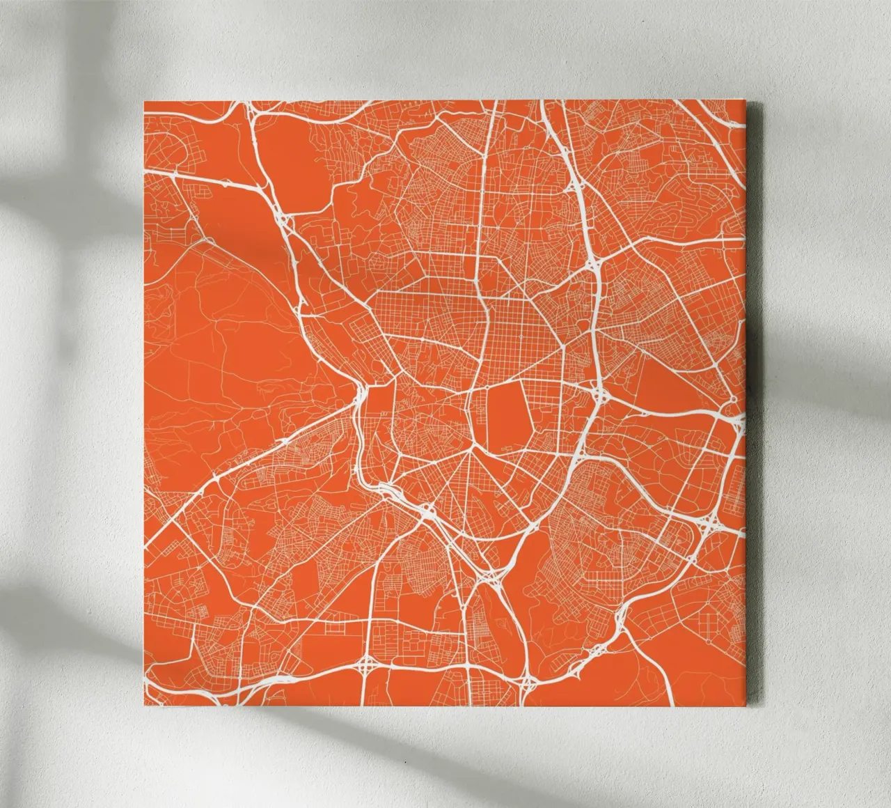 Madrid Red tela con Cornice a cassetta da Urban Maps