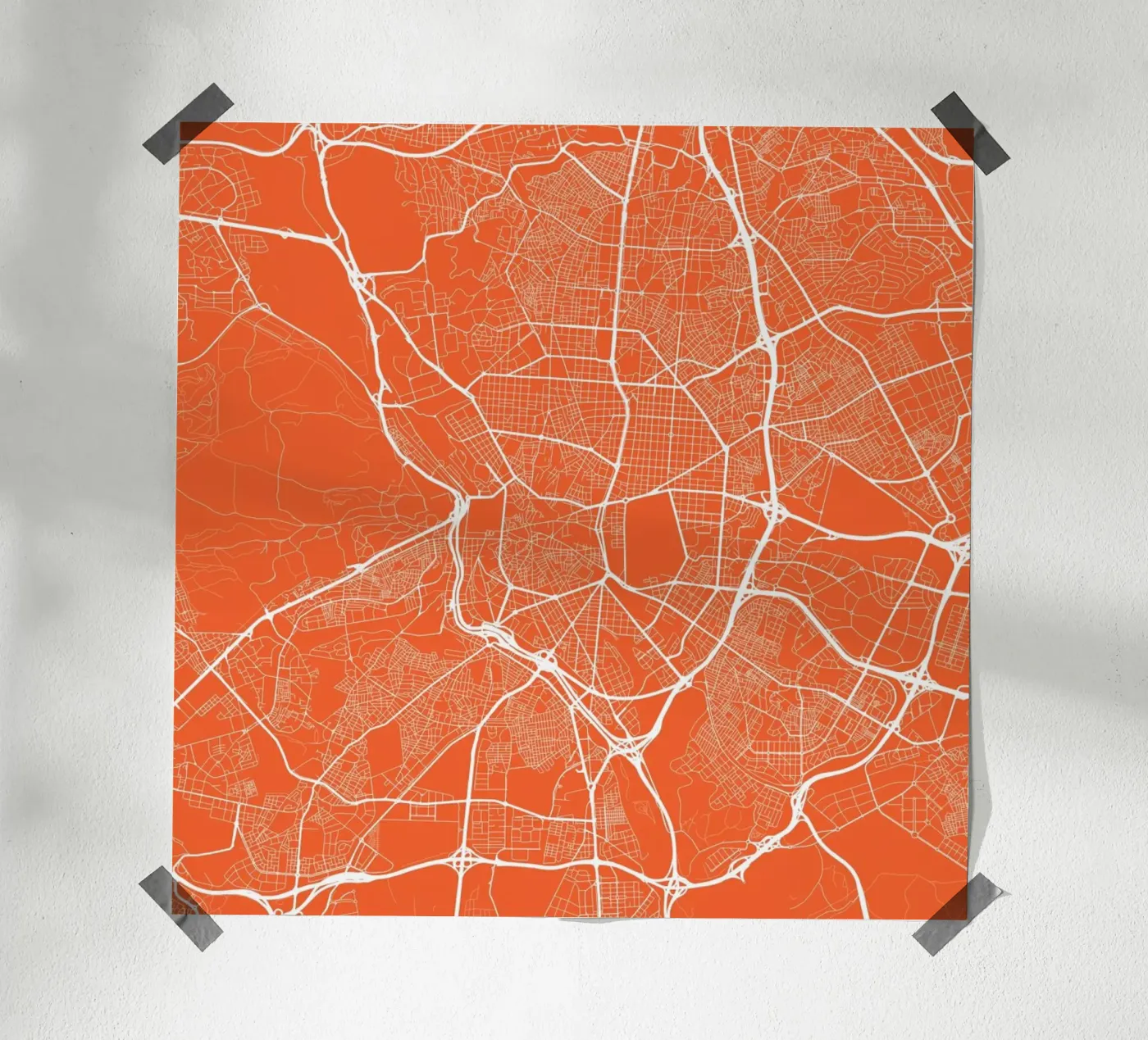 Madrid Red Poster von Urban Maps