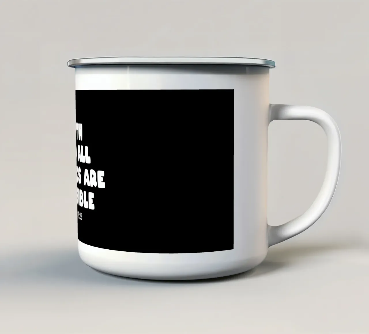 With God all things are possible tazza in smalto da happieeagle
