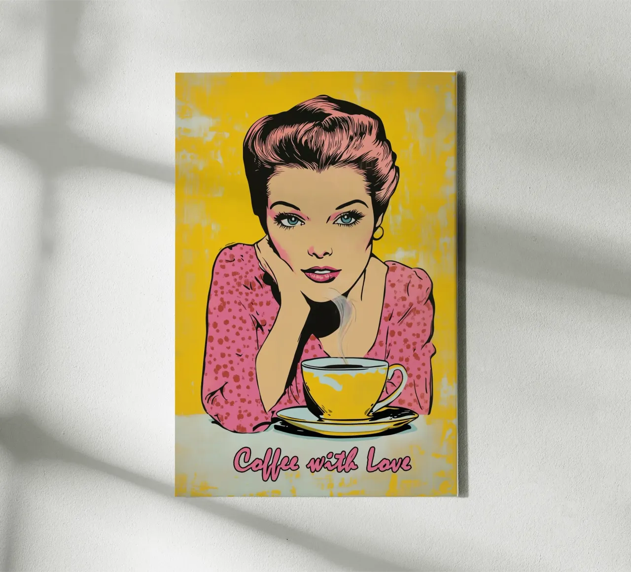 Poster vintage Caffè con amore | Cucina tela con Cornice a cassetta da Autofocus