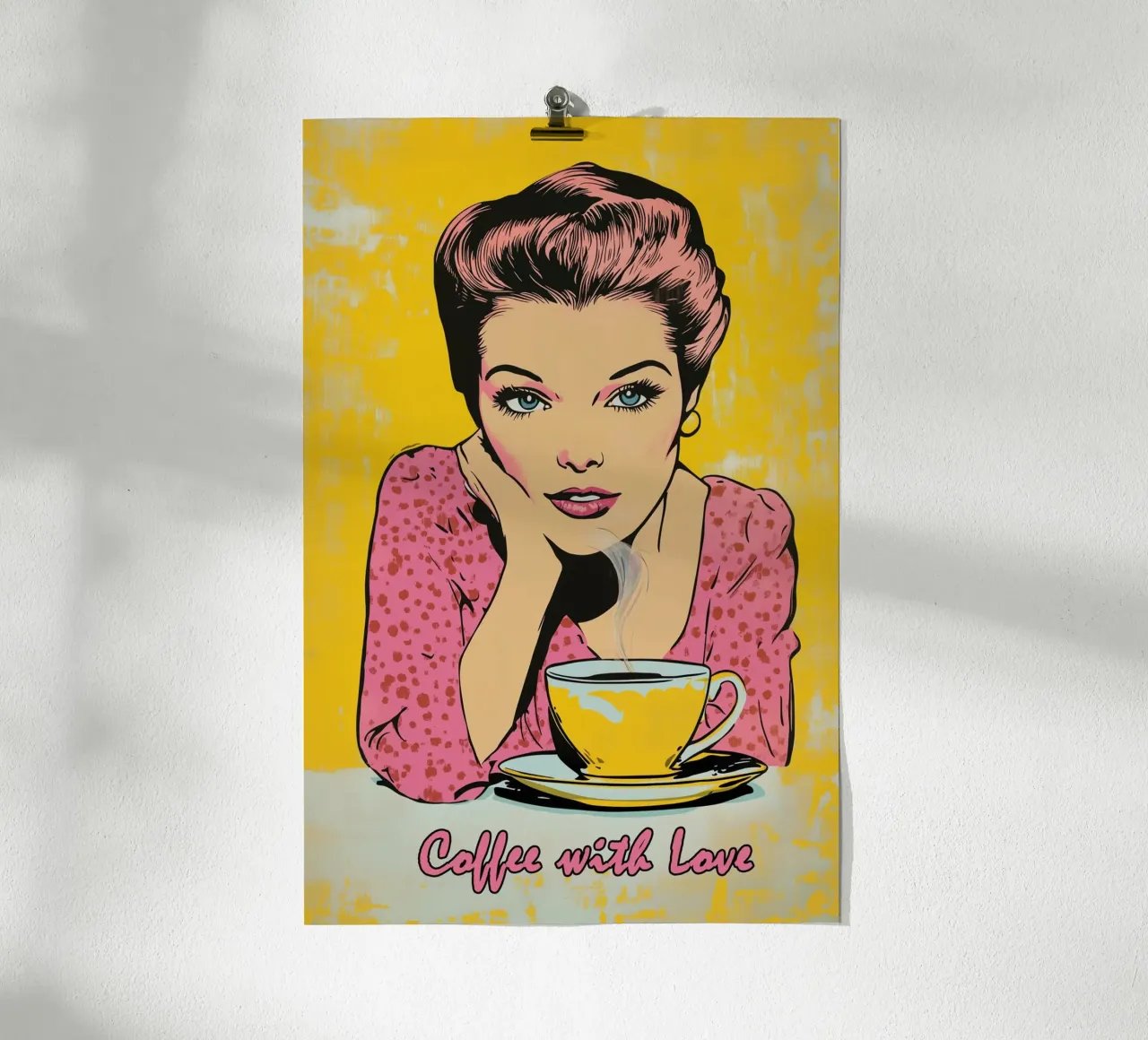 Poster vintage Caffè con amore | Cucina carta hahnemühle da Autofocus