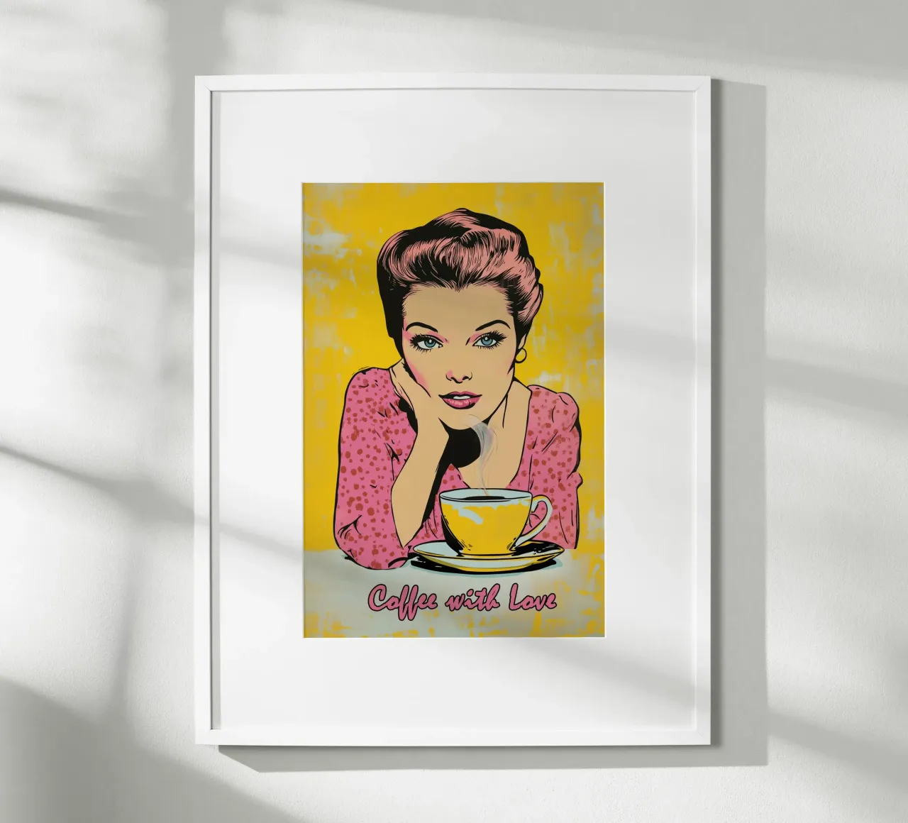 Poster vintage Caffè con amore | Cucina carta hahnemühle da Autofocus