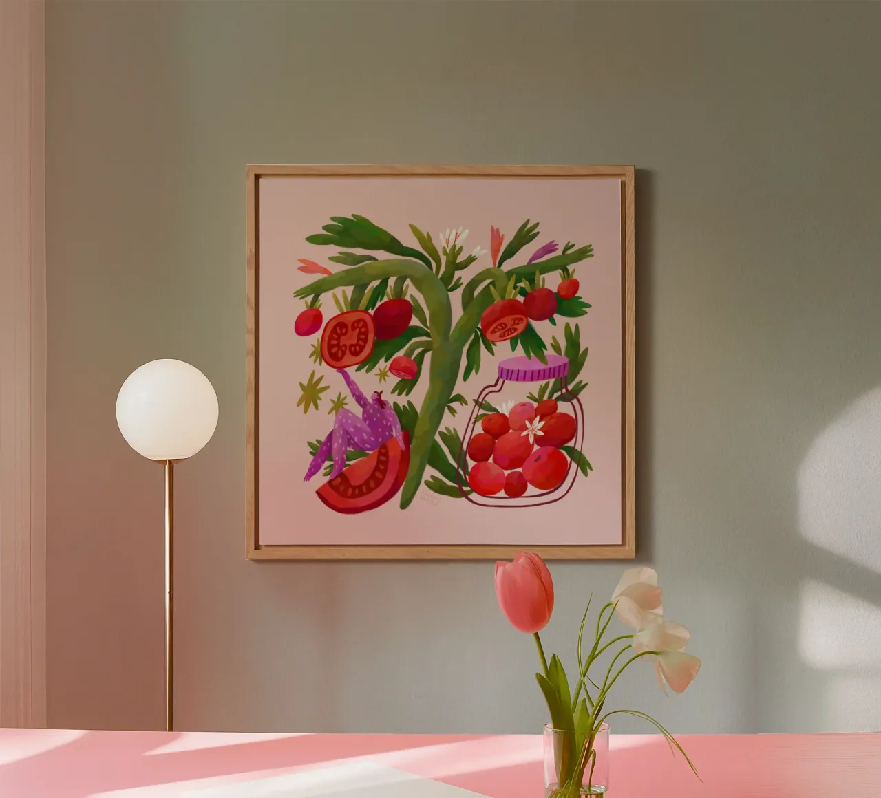 Giardino in fiamme - Ode ai pomodori pannello forex da The Artcircle