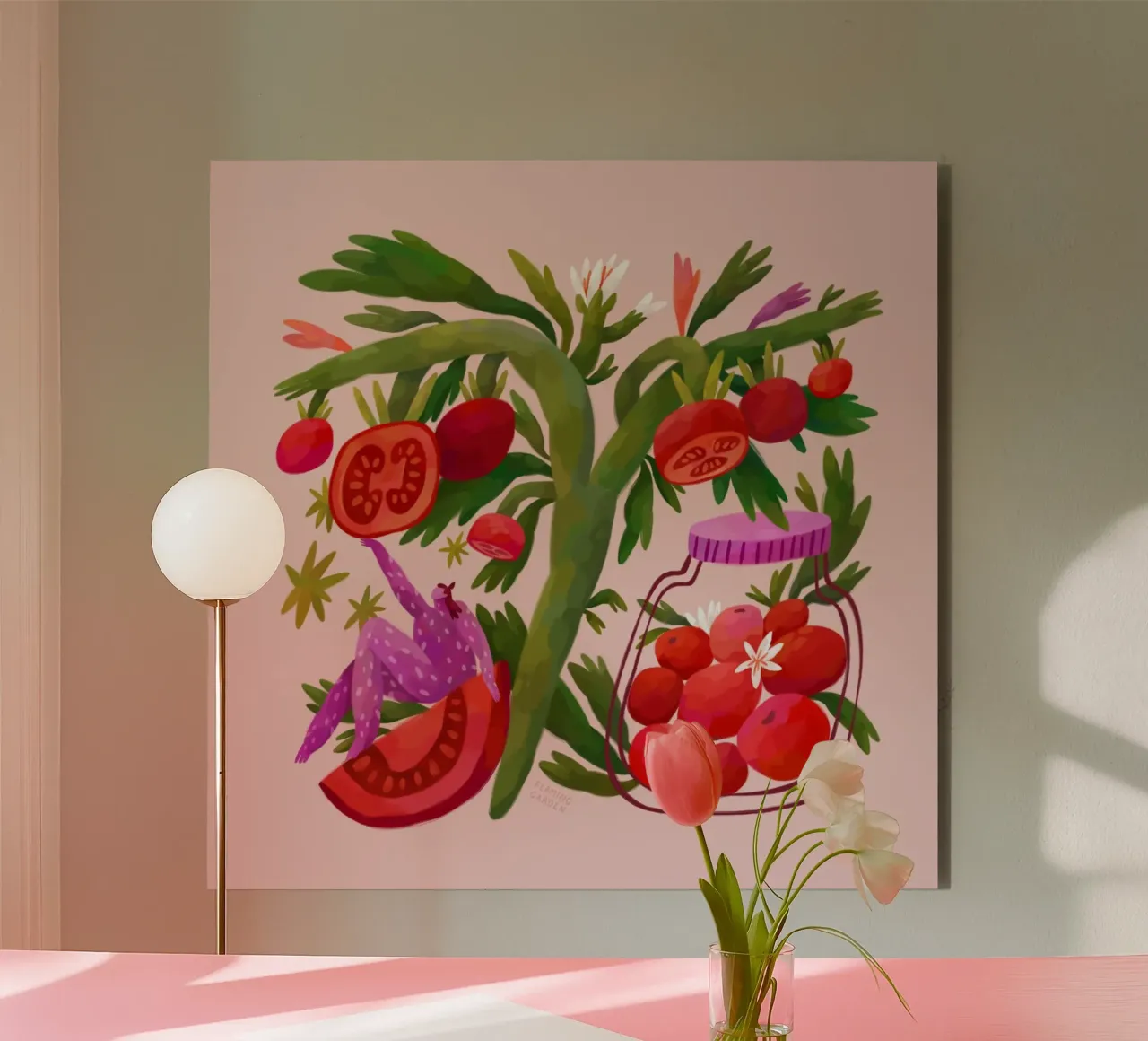 Giardino in fiamme - Ode ai pomodori pannello forex da The Artcircle