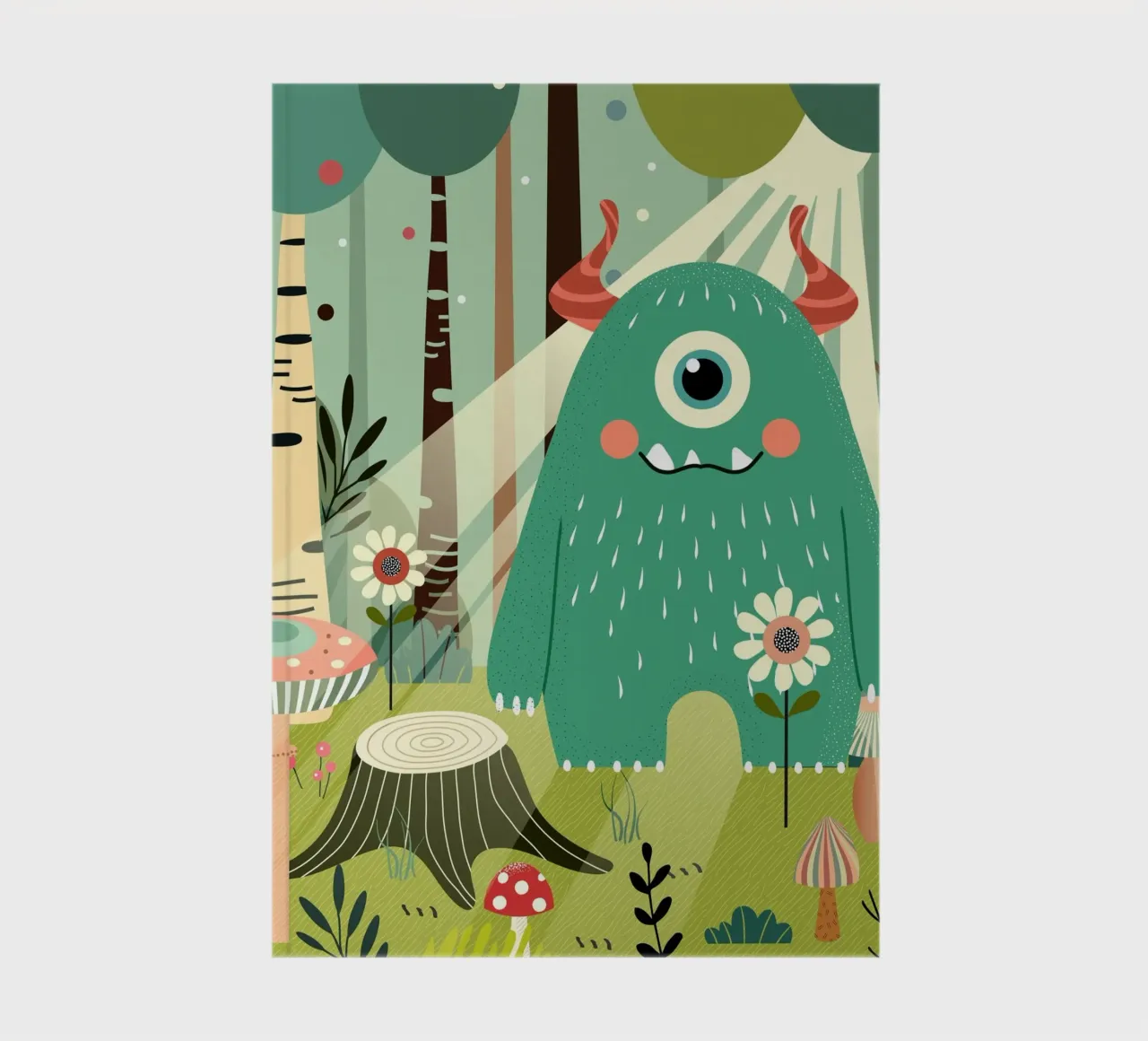 Un monstre mignon dans une forêt enchantée carnet de notes de namosh