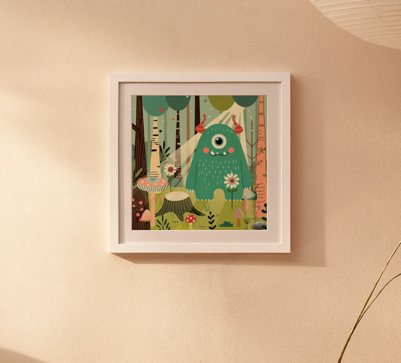 Un simpatico mostro in una foresta magica carta hahnemühle da namosh