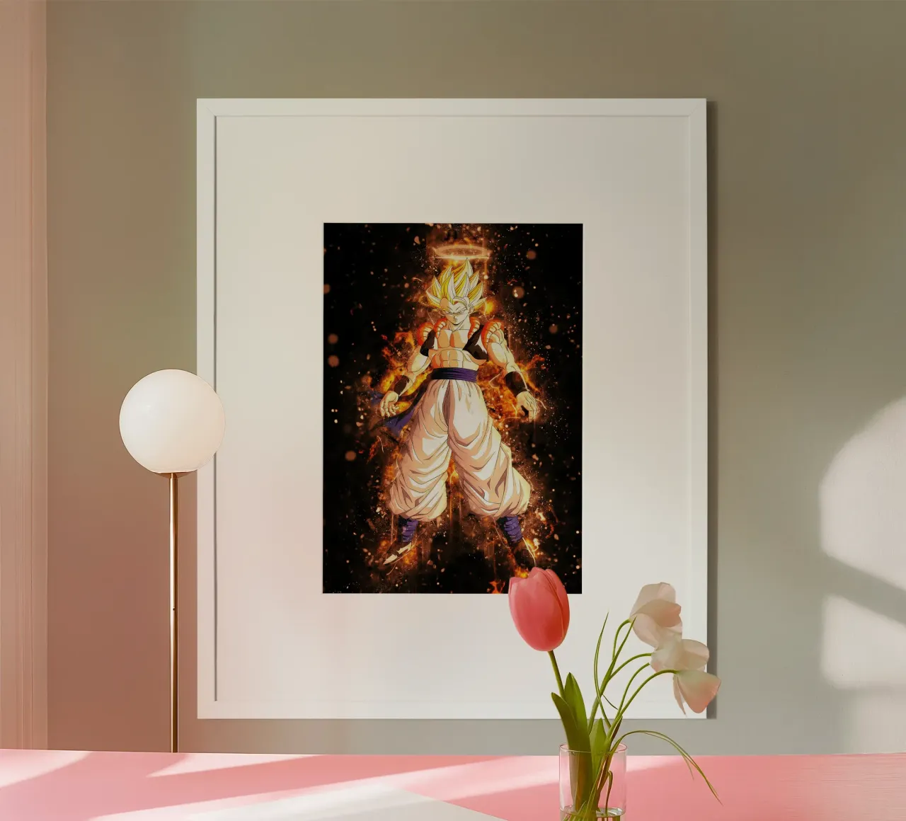 CM Wigetta Serio V digo Gogeta poster con telaio in plastica da Neonartstudio