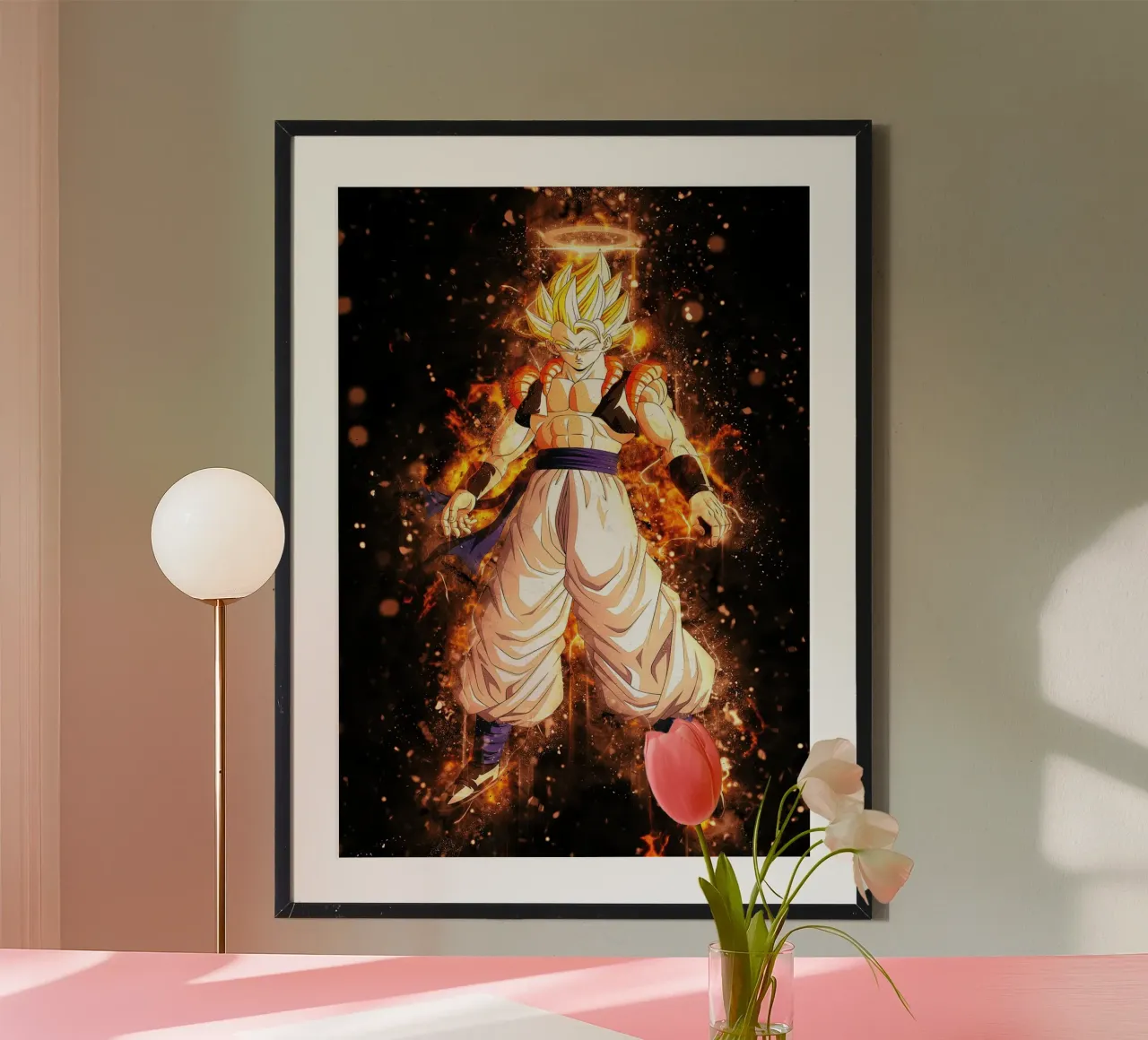 CM Wigetta Serio V digo Gogeta poster con telaio in plastica da Neonartstudio