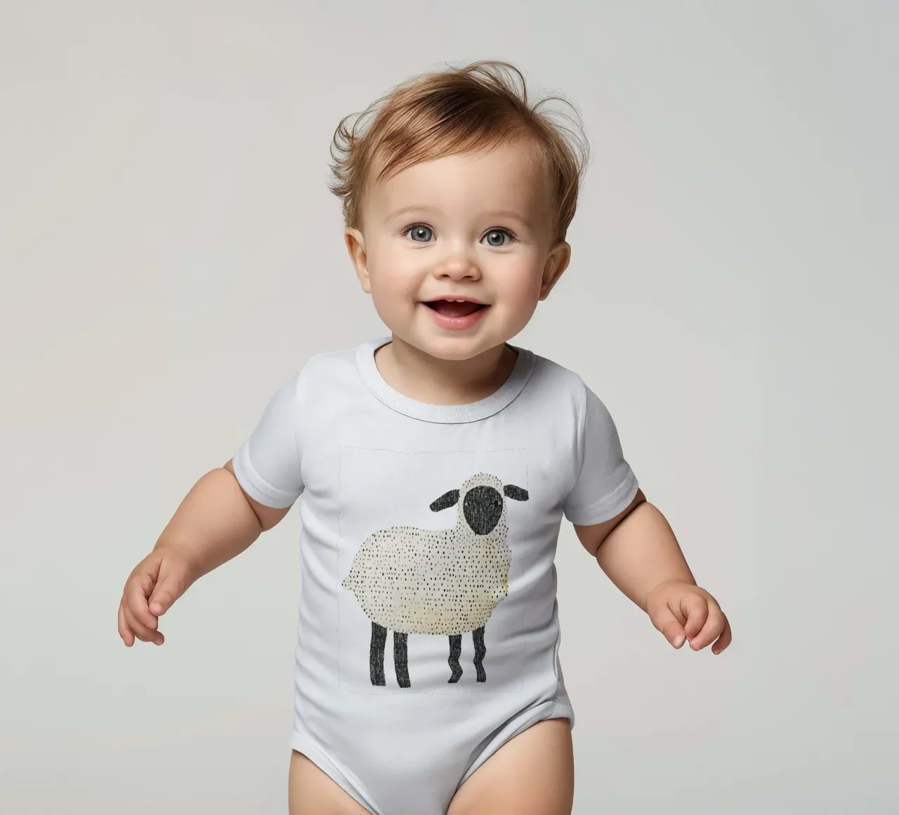Pecora body neonato maniche corte da IamHomeStudio