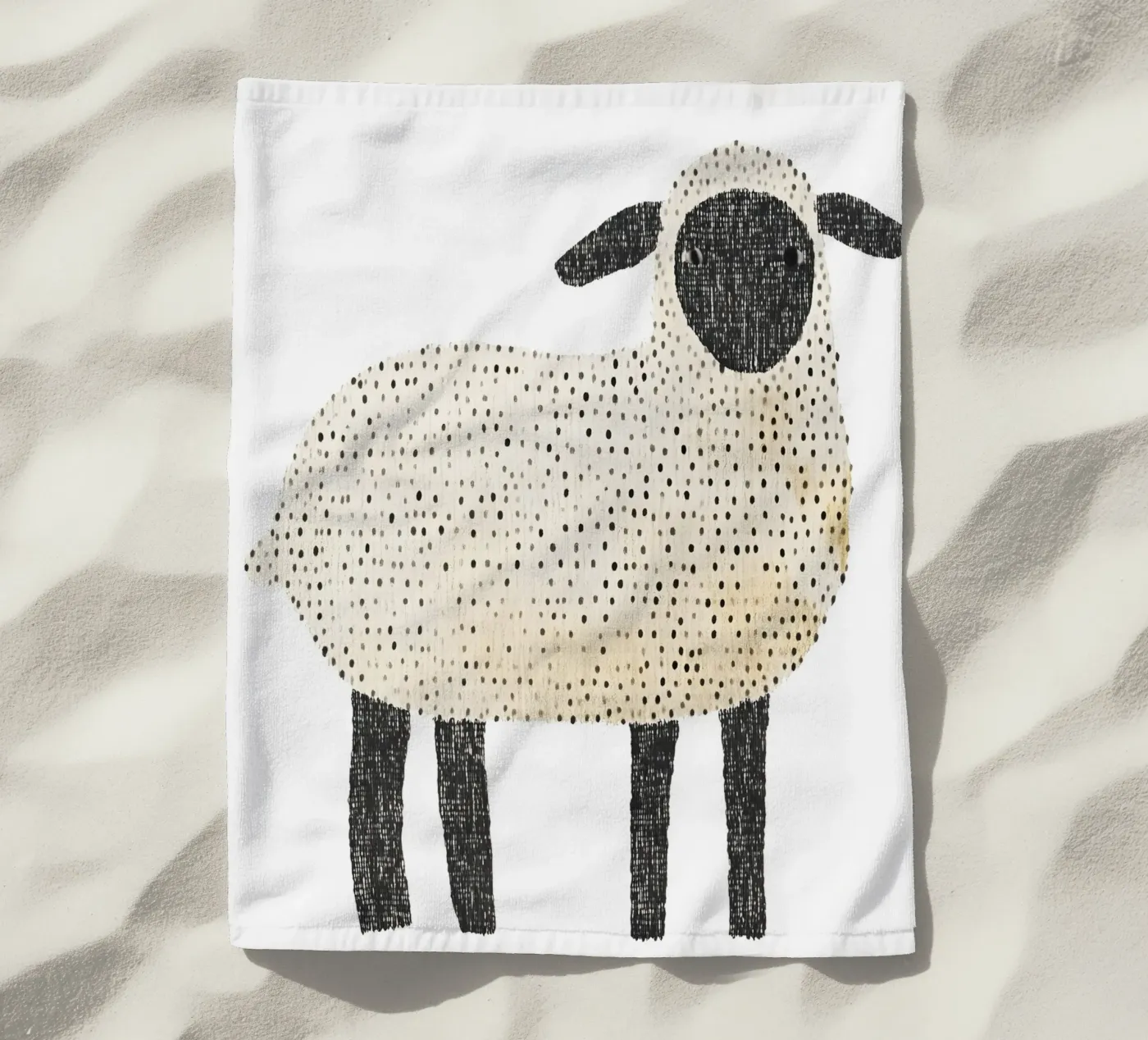 Schapen strandhanddoek van IamHomeStudio