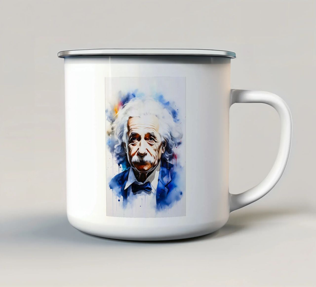 Albert Einstein tazza in smalto da FreeArtStudio