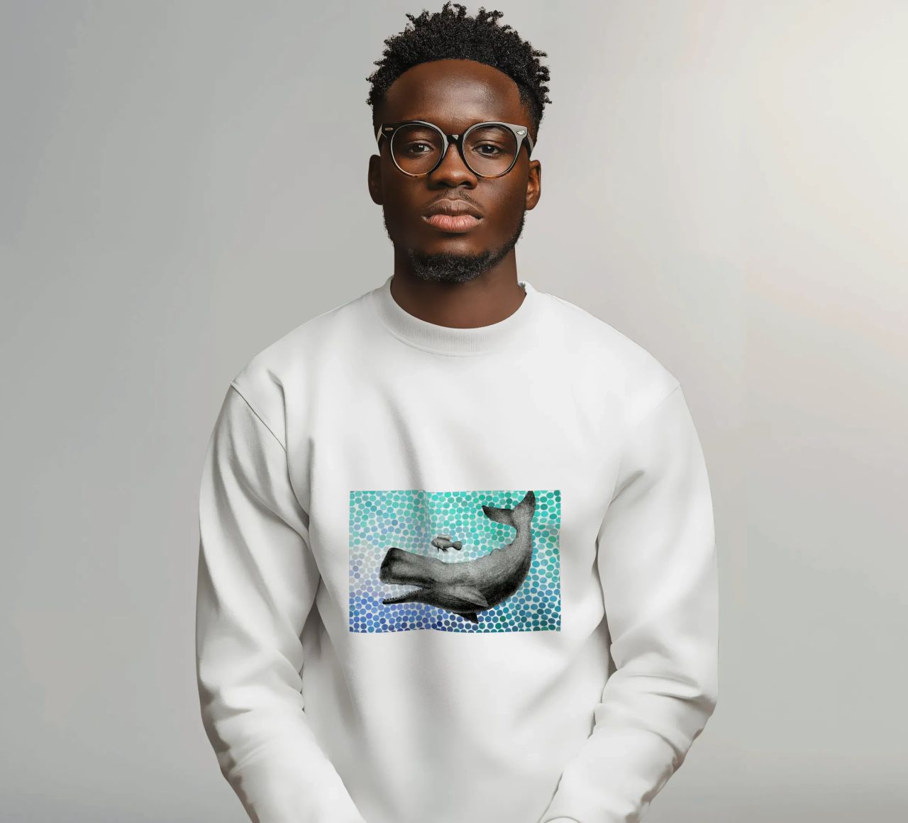 Whale and Fish felpa da Eric Fan