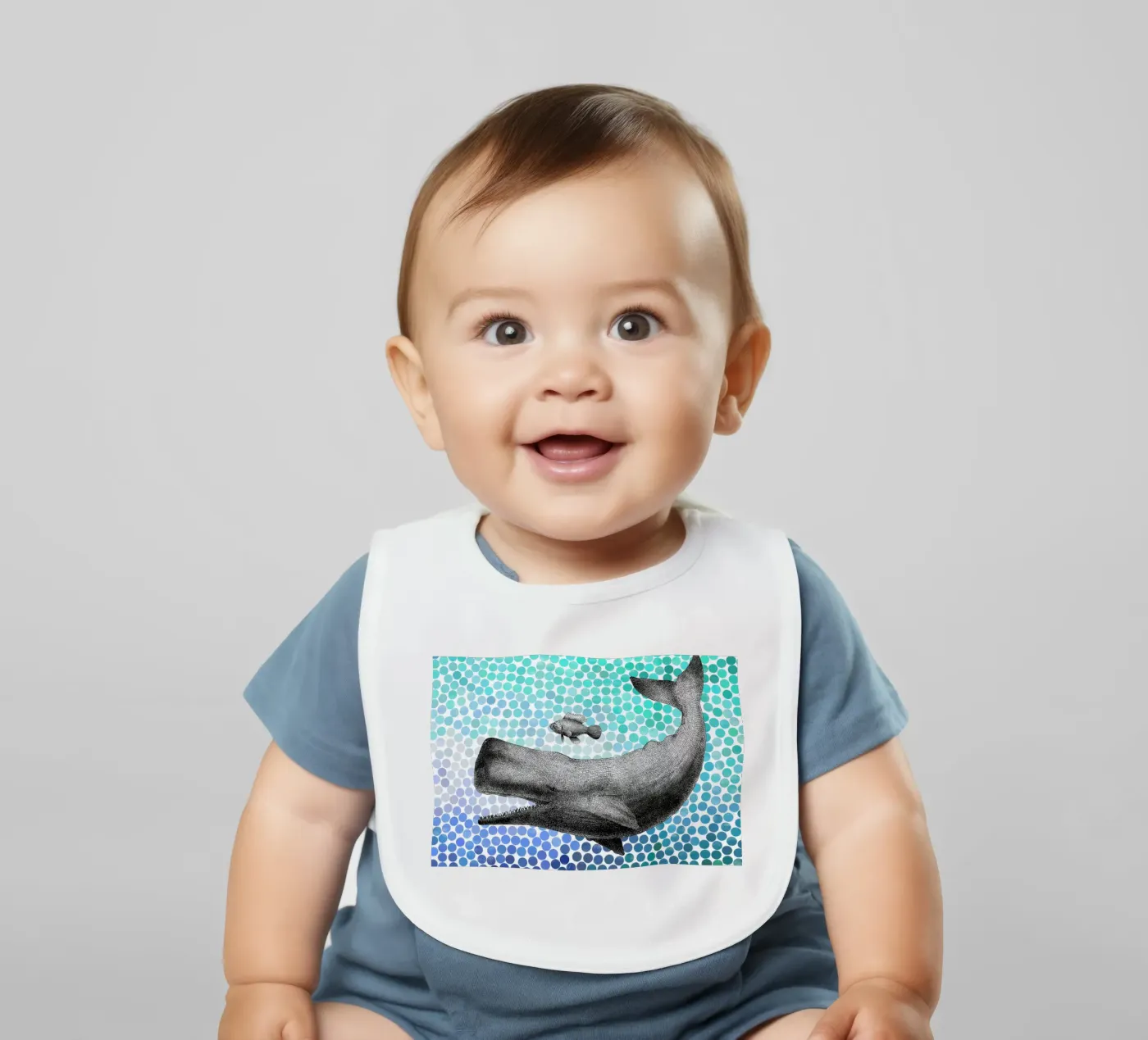 Whale and Fish bavaglino da Eric Fan
