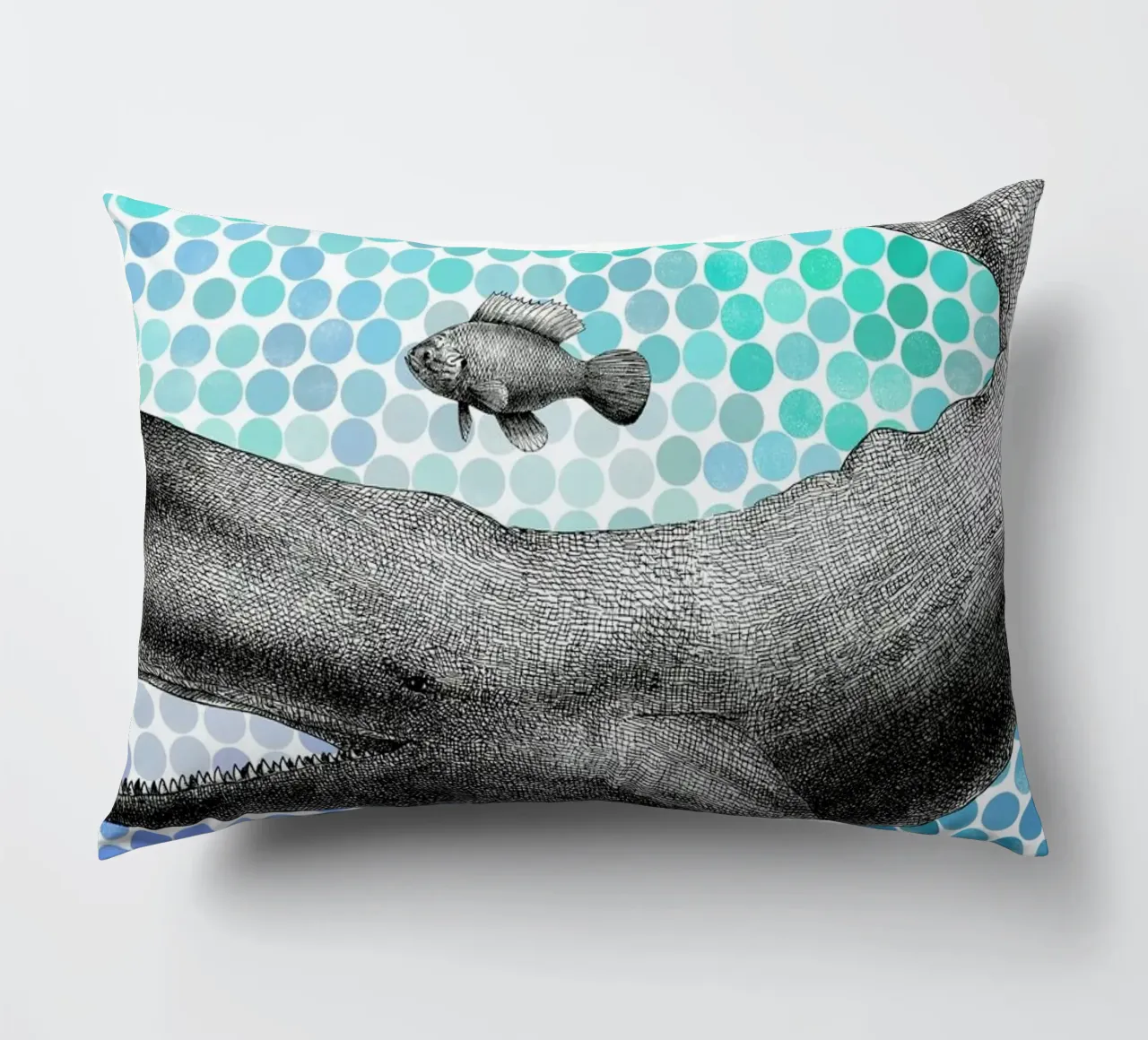 Whale and Fish cuscino da Eric Fan