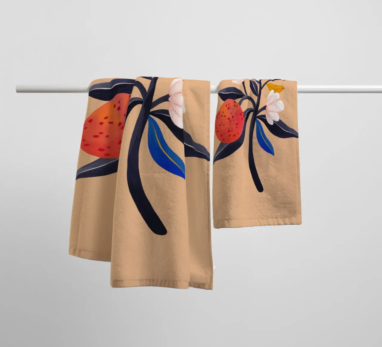 Flaming Garden - Oranges badhanddoek van The Artcircle