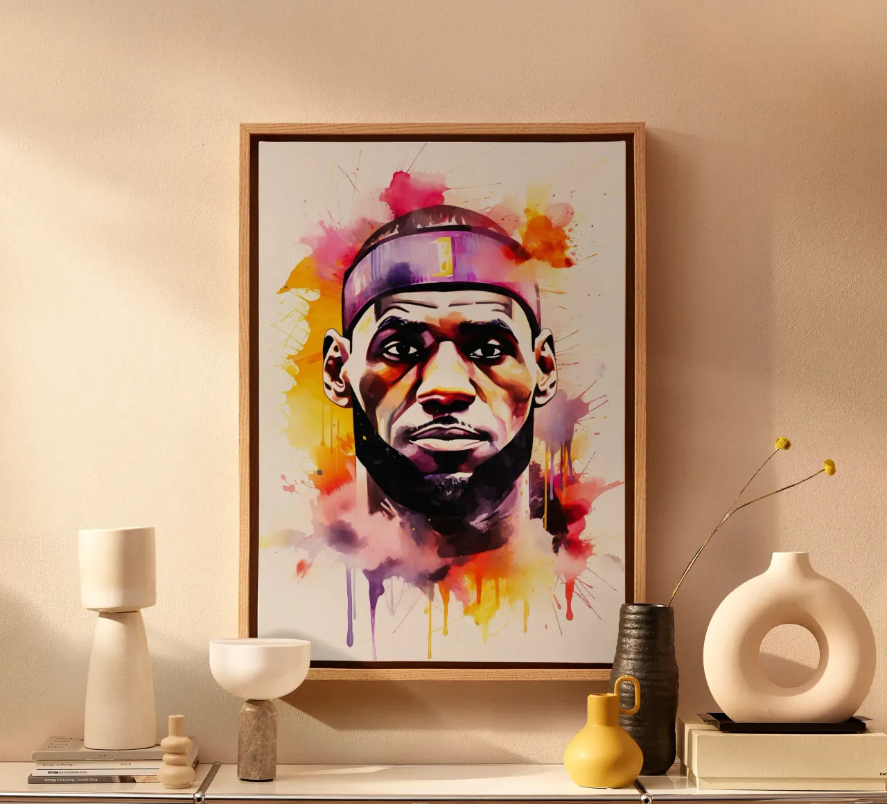 Lebron james tela con Cornice a cassetta da FreeArtStudio
