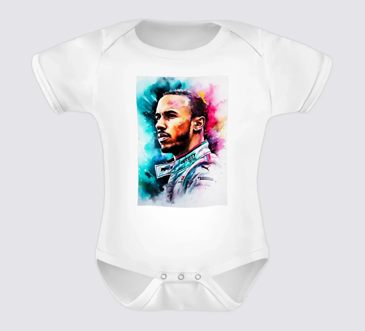 Lewis Hamilton body neonato maniche corte da FreeArtStudio