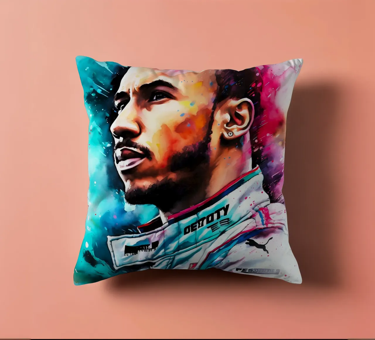 Lewis Hamilton cuscino da FreeArtStudio